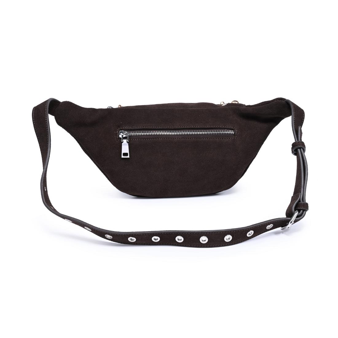 Woman wearing Chocolate Moda Luxe Star Belt Bag 842017140603 View 7 | Chocolate