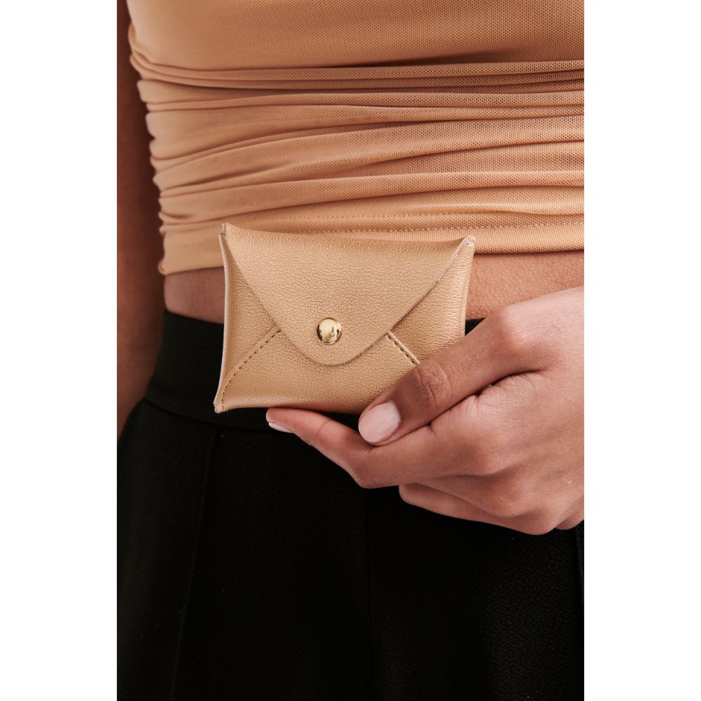 Woman wearing Rose Gold Moda Luxe Sia Card Holder 842017126461 View 1 | Rose Gold