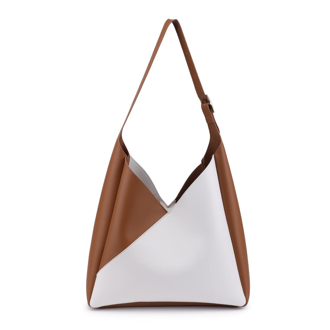Woman wearing Ivory Tan Moda Luxe Frankie Hobo 842017138532 View 7 | Ivory Tan