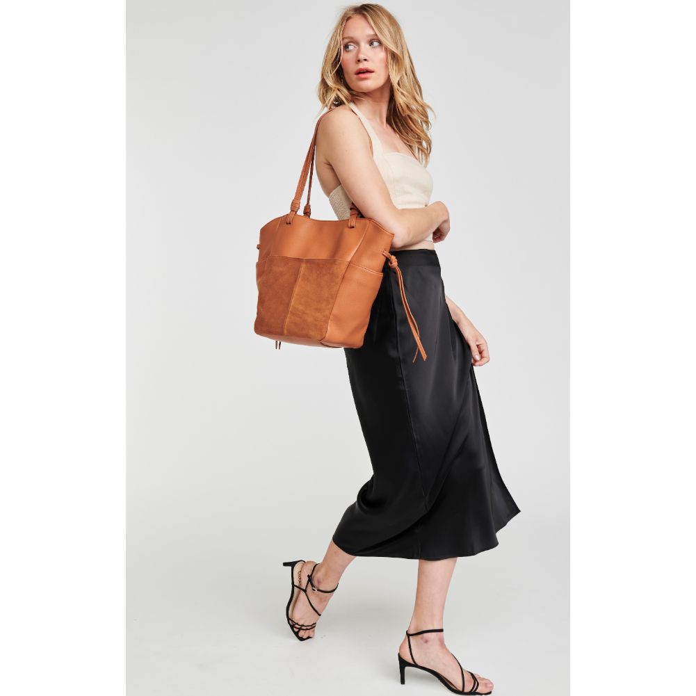 Woman wearing Tan Moda Luxe Chloe Hobo 842017126898 View 2 | Tan