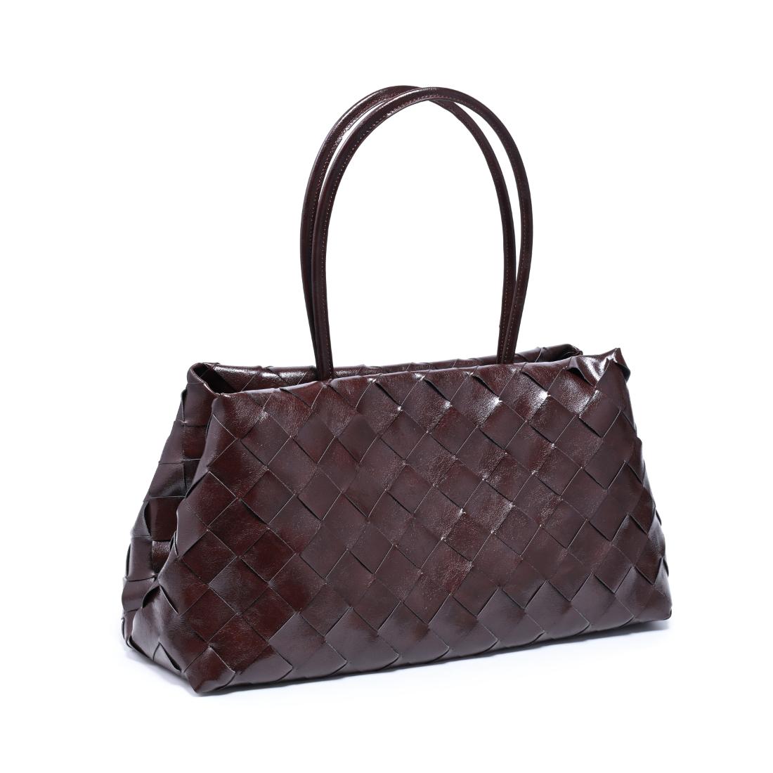 Woman wearing Espresso Moda Luxe Elsy Satchel 842017140948 View 6 | Espresso