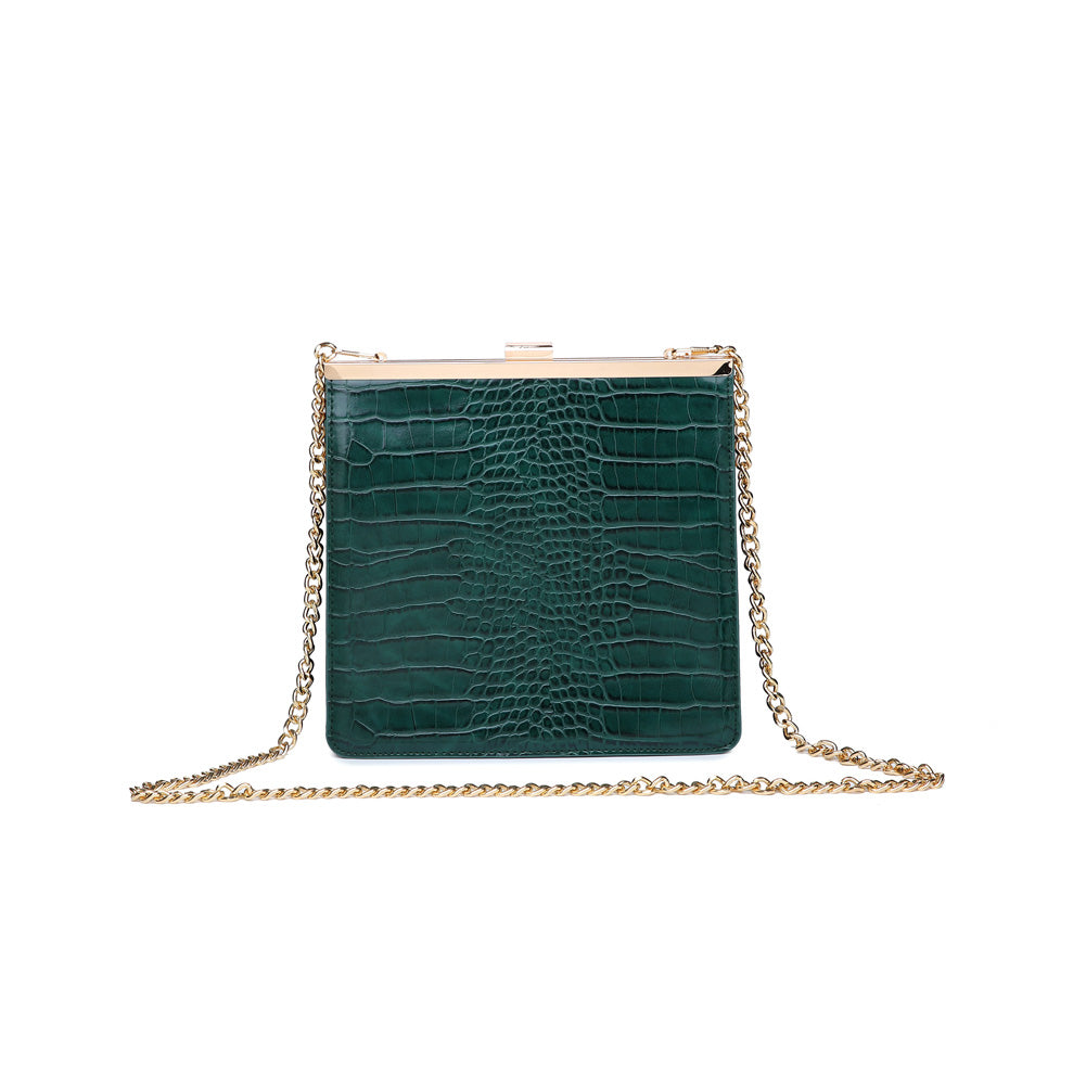 Product Image of Moda Luxe Anastasia Croc Clutch 842017116493 View 1 | Emerald