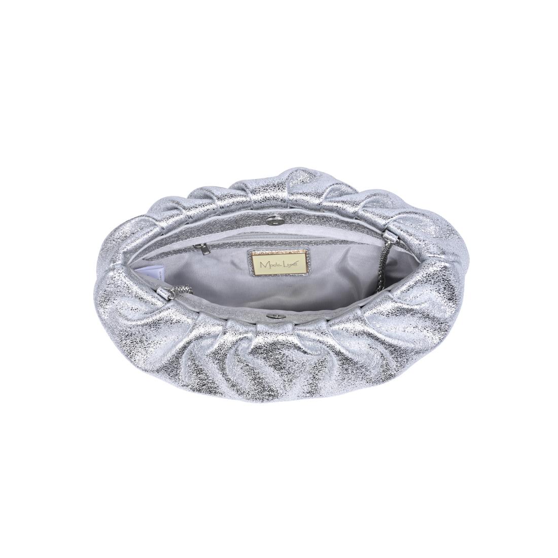 Product Image of Moda Luxe Fancy Clutch 842017141341 View 4 | Silver