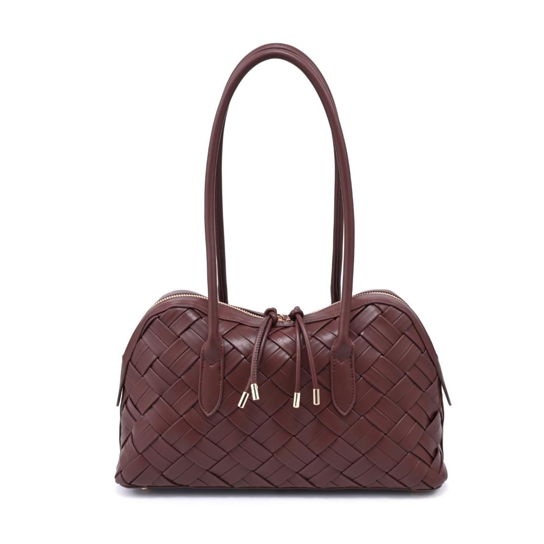 Woman wearing Chocolate Moda Luxe Lotus Shoulder Bag 842017140795 View 5 | Chocolate