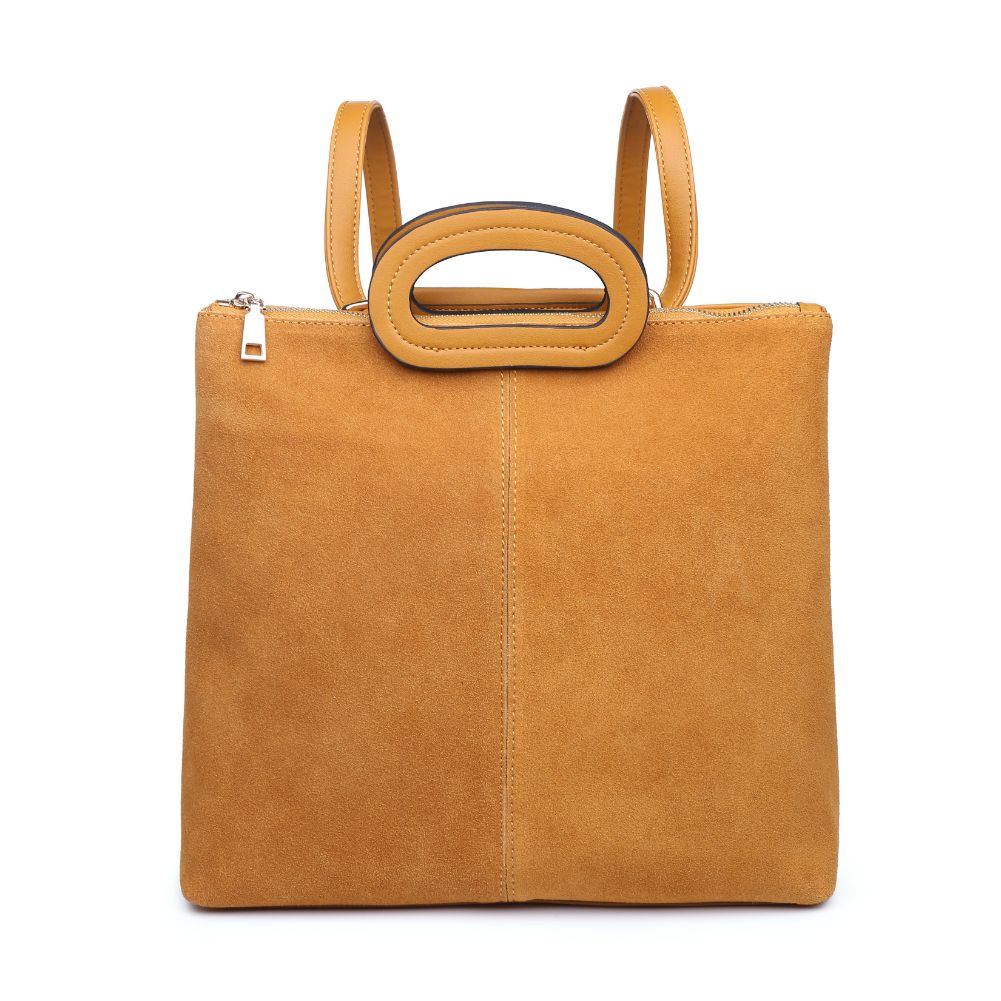 Woman wearing Mustard Moda Luxe Brooklyn Backpack 842017121176 View 5 | Mustard