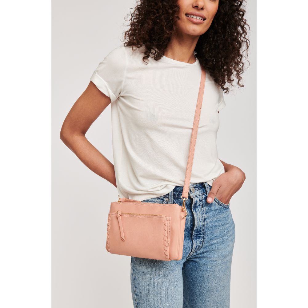 Woman wearing French Rose Moda Luxe Kenzie Crossbody 842017127338 View 1 | French Rose