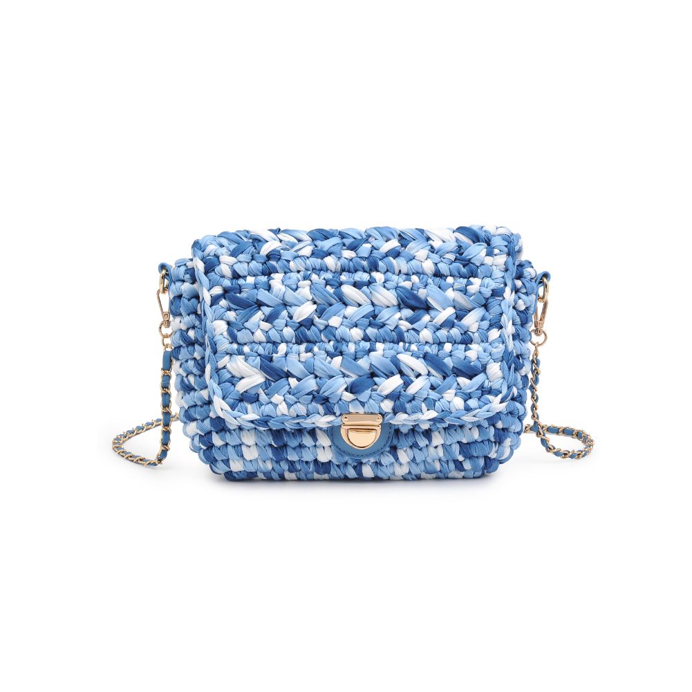 Woman wearing Denim Multi Moda Luxe Annalise Crossbody 842017132271 View 5 | Denim Multi