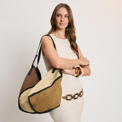 Woman wearing Multi Moda Luxe Ruthi Tote 842017141679 View 1 | Multi