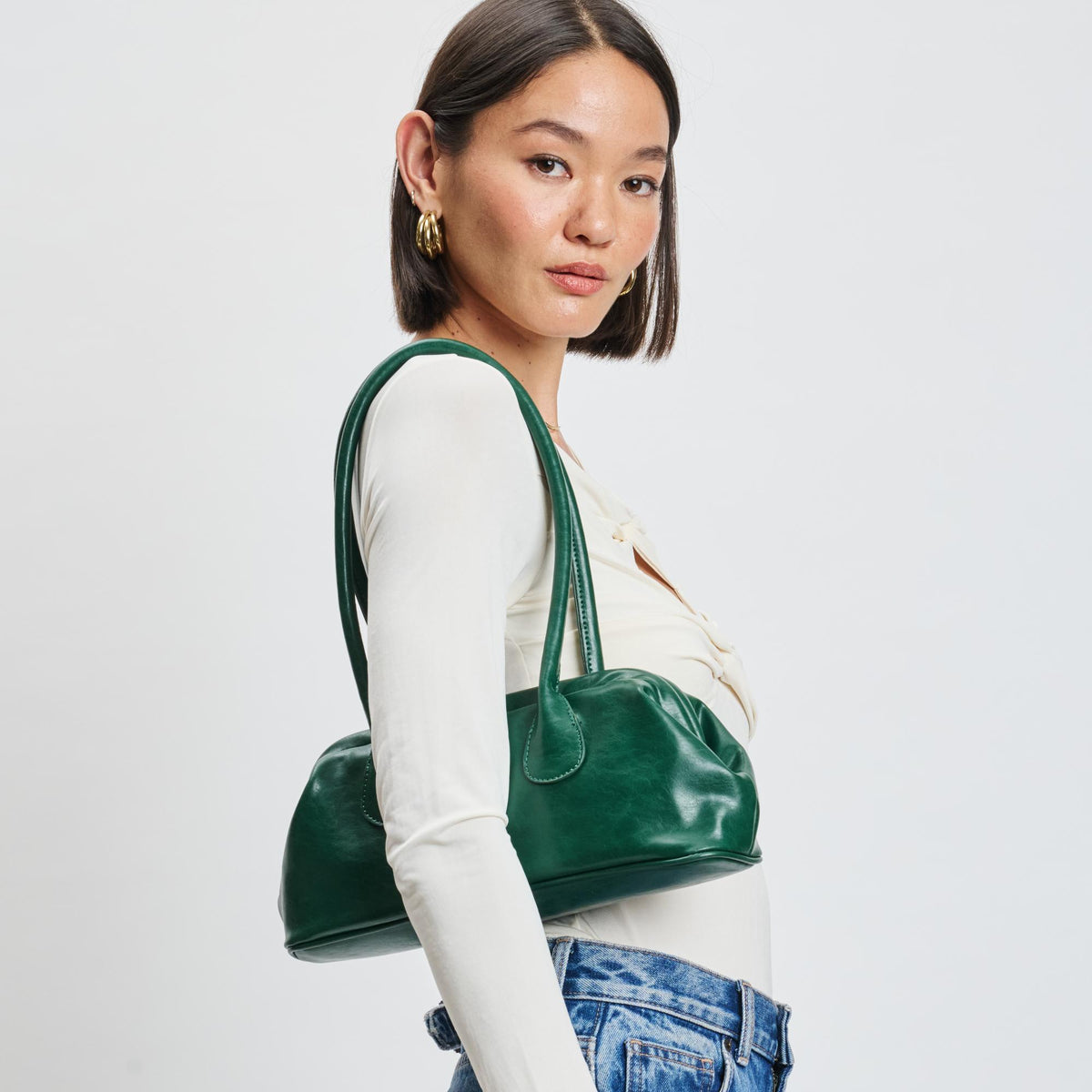 Woman wearing Emerald Sol and Selene Nina Shoulder Bag 842017139560 View 1 | Emerald