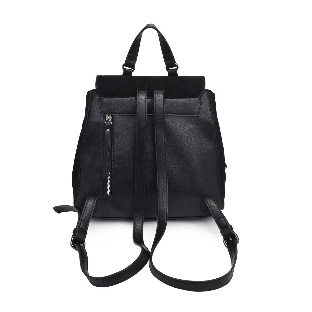 Woman wearing Black Moda Luxe Charlie Backpack 842017127024 View 7 | Black
