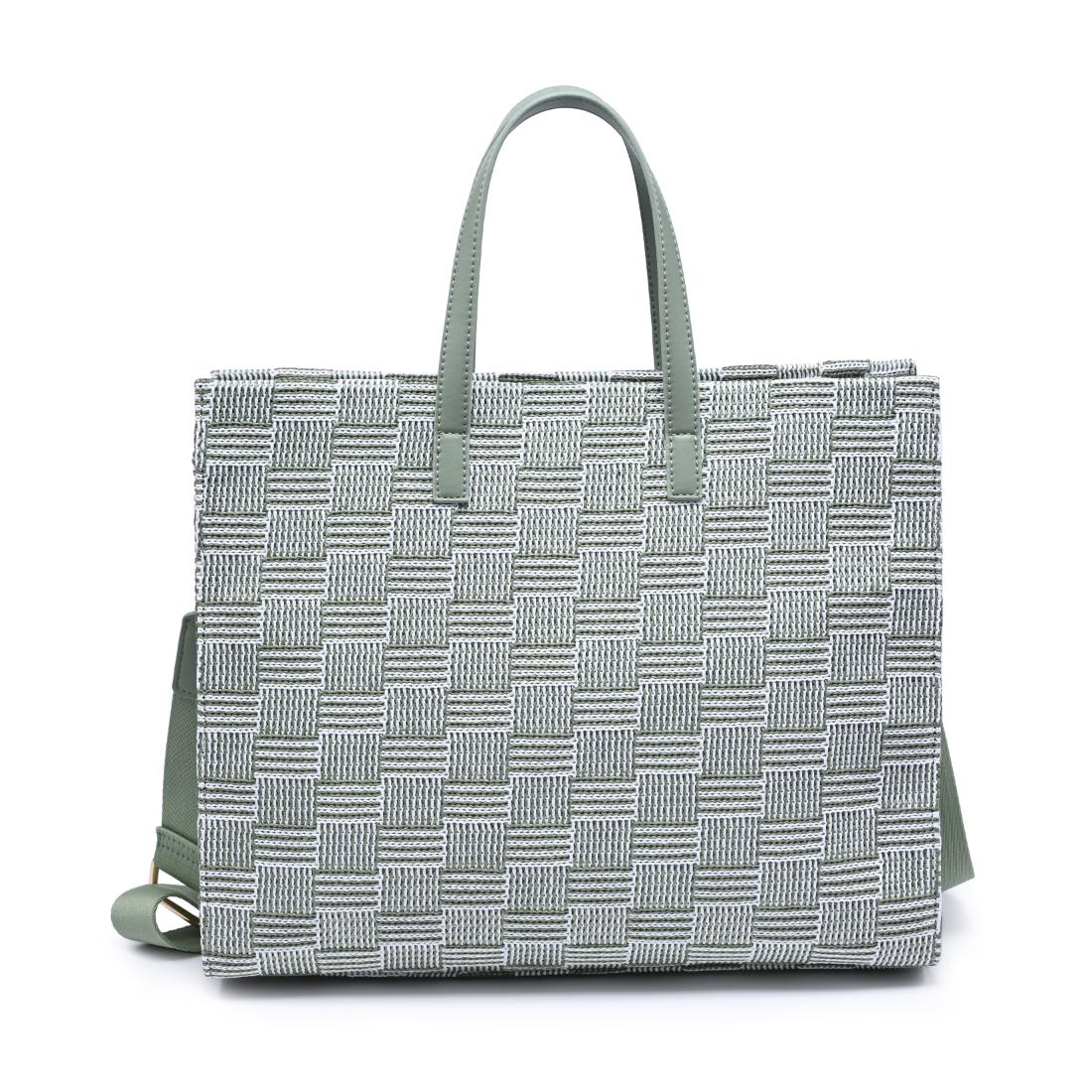 Woman wearing Sage Moda Luxe Camila Tote 842017140313 View 7 | Sage
