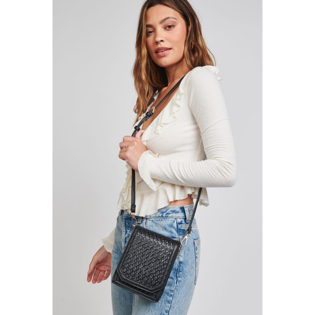 Woman wearing Black Moda Luxe Remi Crossbody 842017124139 View 1 | Black