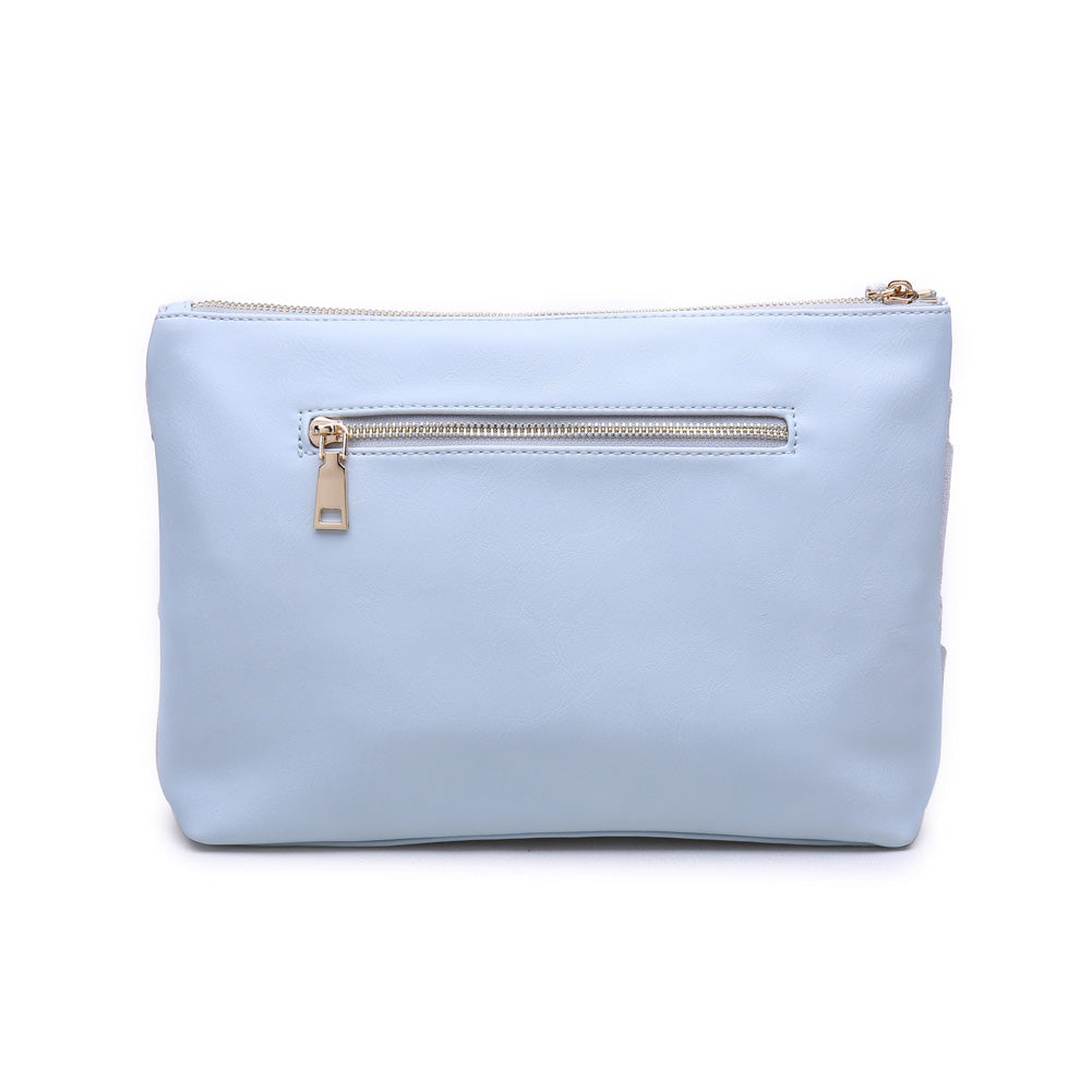 Woman wearing Blue Moda Luxe Eleanor Clutch 842017107804 View 7 | Blue