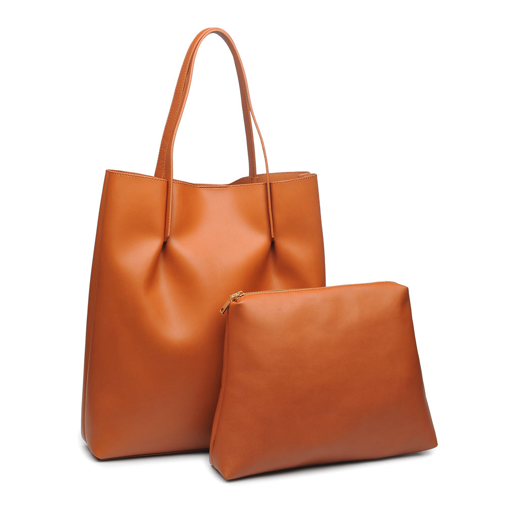Woman wearing Tan Moda Luxe Thompson Tote 842017112754 View 1 | Tan