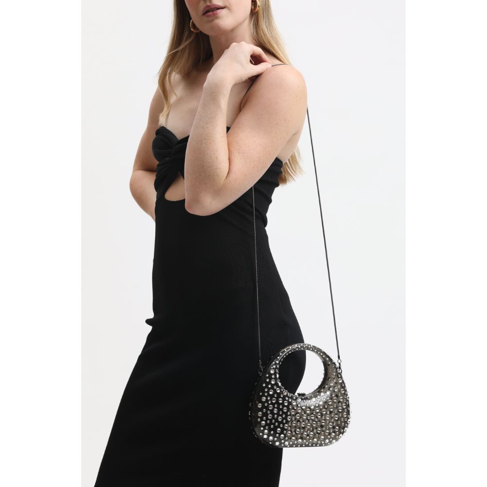 Woman wearing Smoke Sol and Selene Vianca Evening Bag 842017133971 View 3 | Smoke