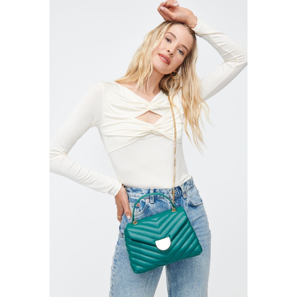 Woman wearing Emerald Sol and Selene Nora Crossbody 842017130482 View 1 | Emerald