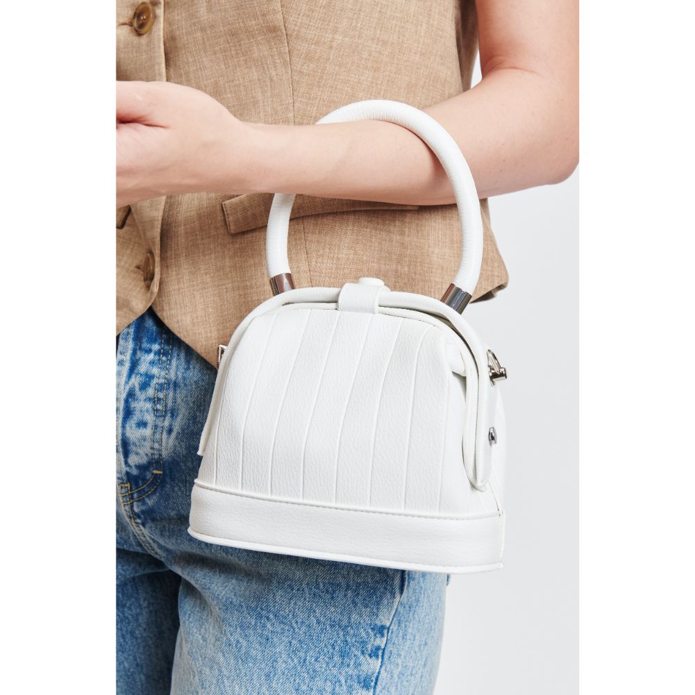 Woman wearing White Sol and Selene Charmaine Crossbody 842017131281 View 4 | White