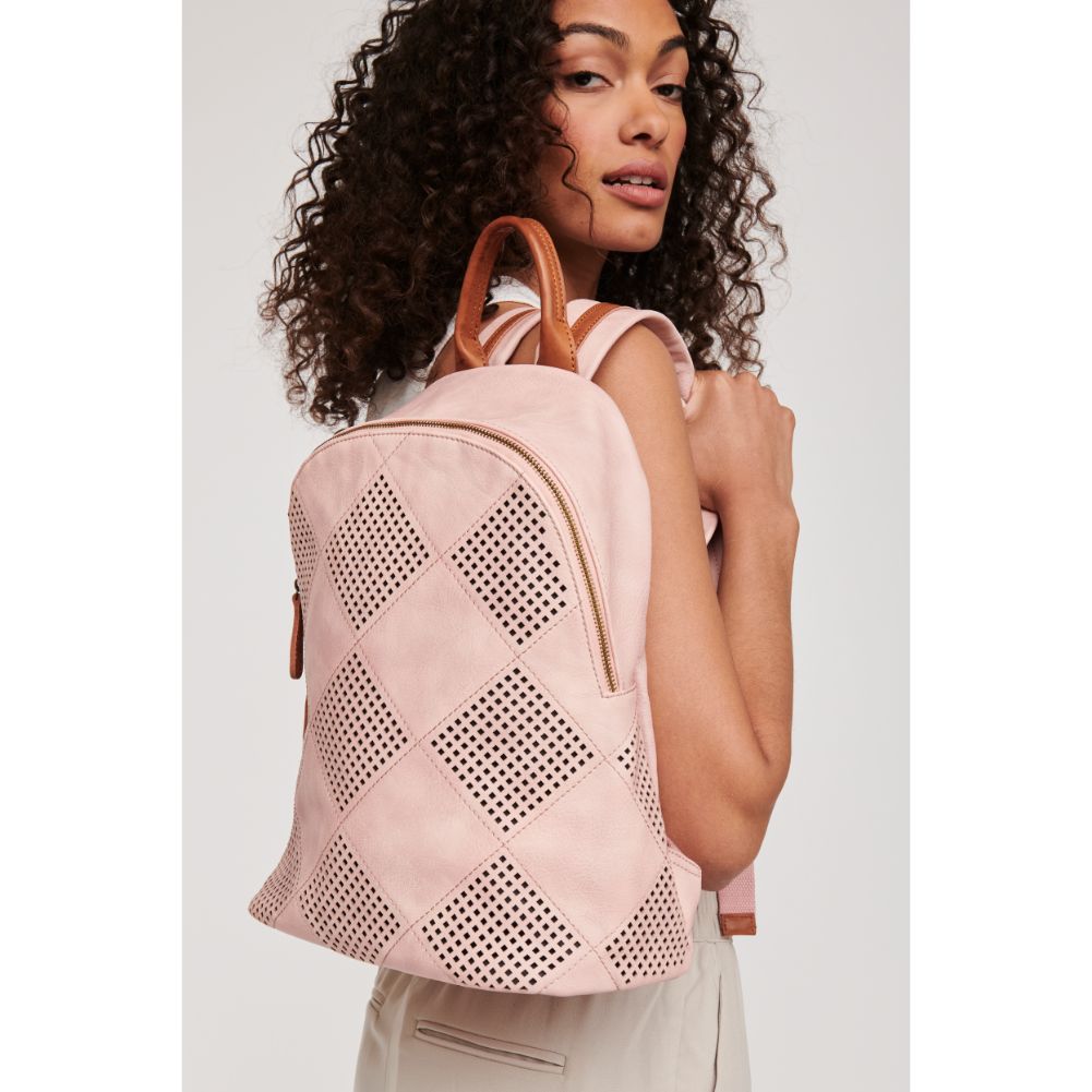 Woman wearing Pink Moda Luxe Paris Backpack 842017111962 View 2 | Pink