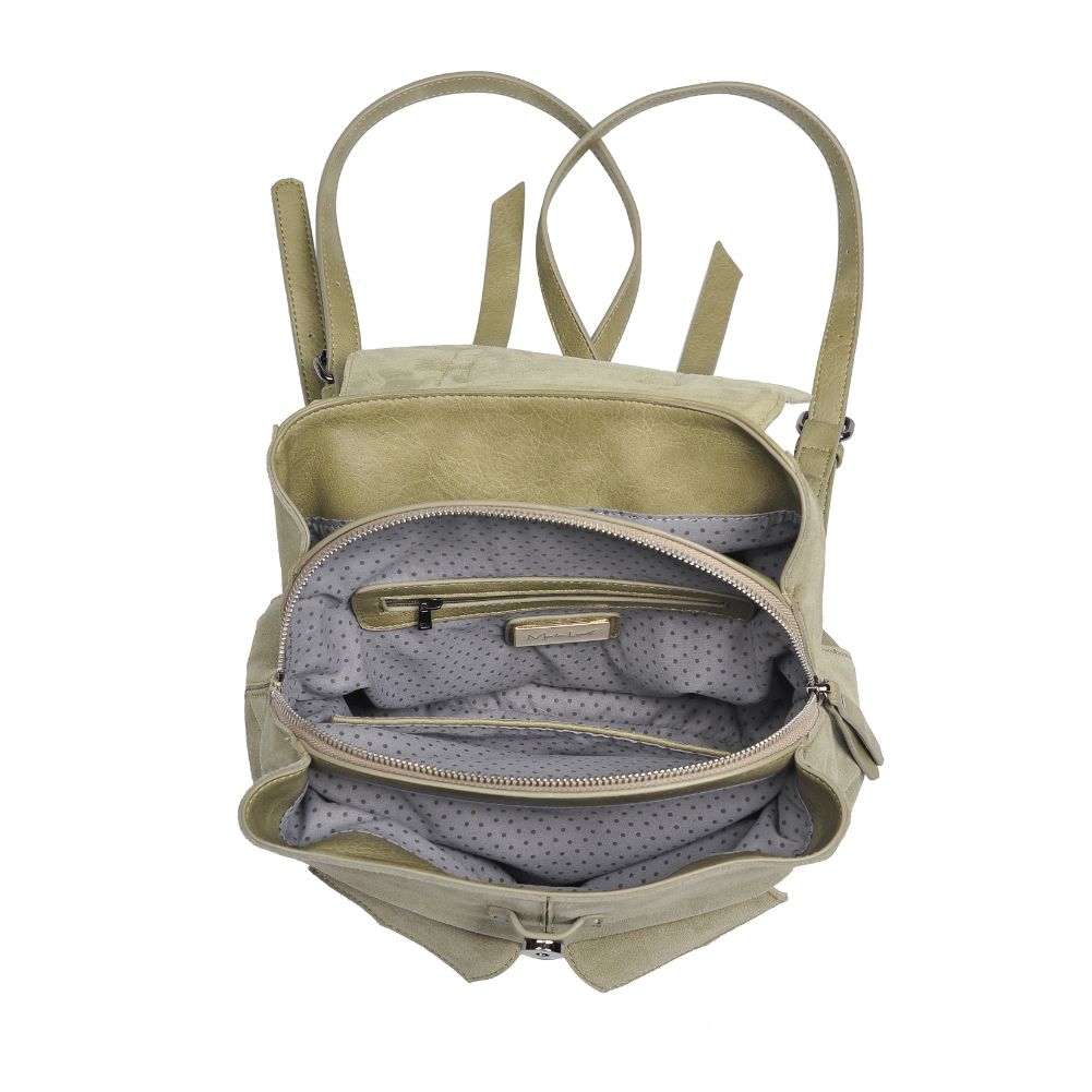 Woman wearing Sage Moda Luxe Charlie Backpack 842017127048 View 9 | Sage