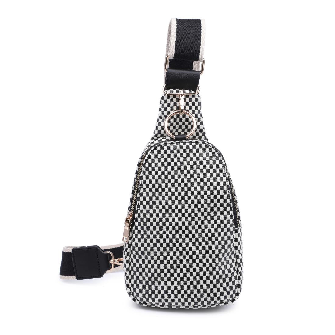 Product Image of Moda Luxe Regina - Checkered Sling Backpack 842017136194 View 5 | Black White