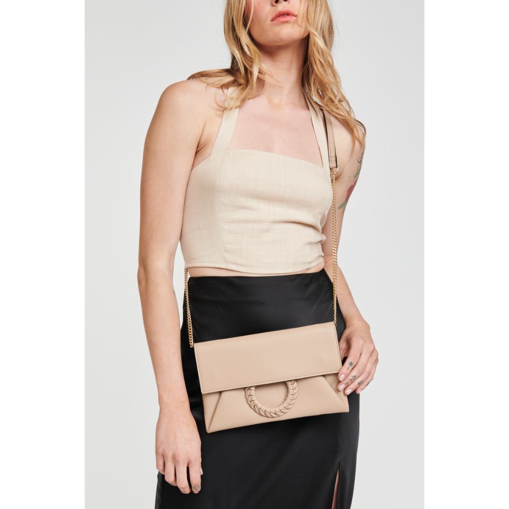 Woman wearing Natural Moda Luxe Harper Crossbody 842017124627 View 1 | Natural