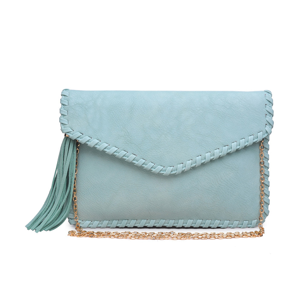 Woman wearing Mint Moda Luxe Posey Clutch 842017104513 View 5 | Mint