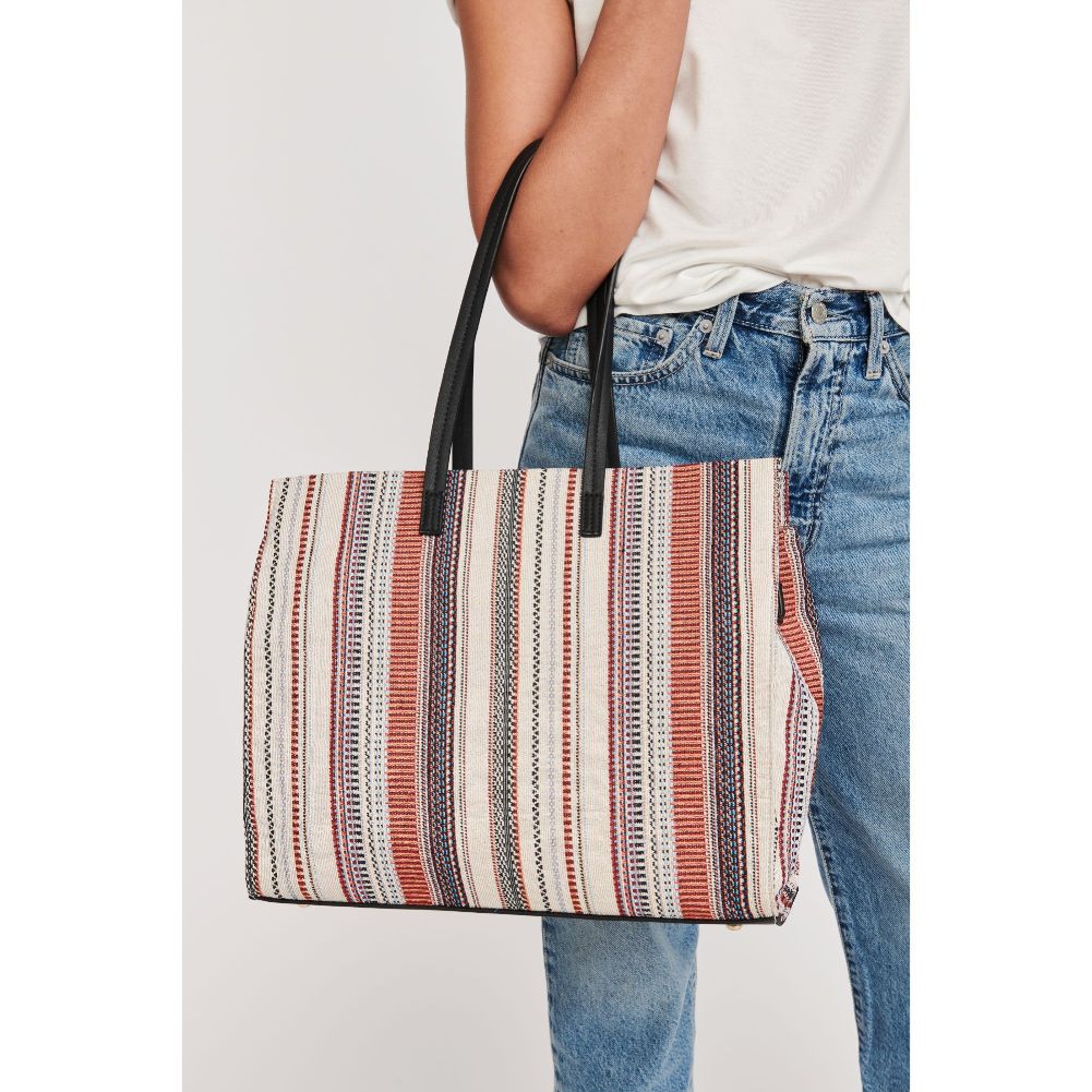 Woman wearing Serape Moda Luxe Jillian Tote 842017125525 View 1 | Serape