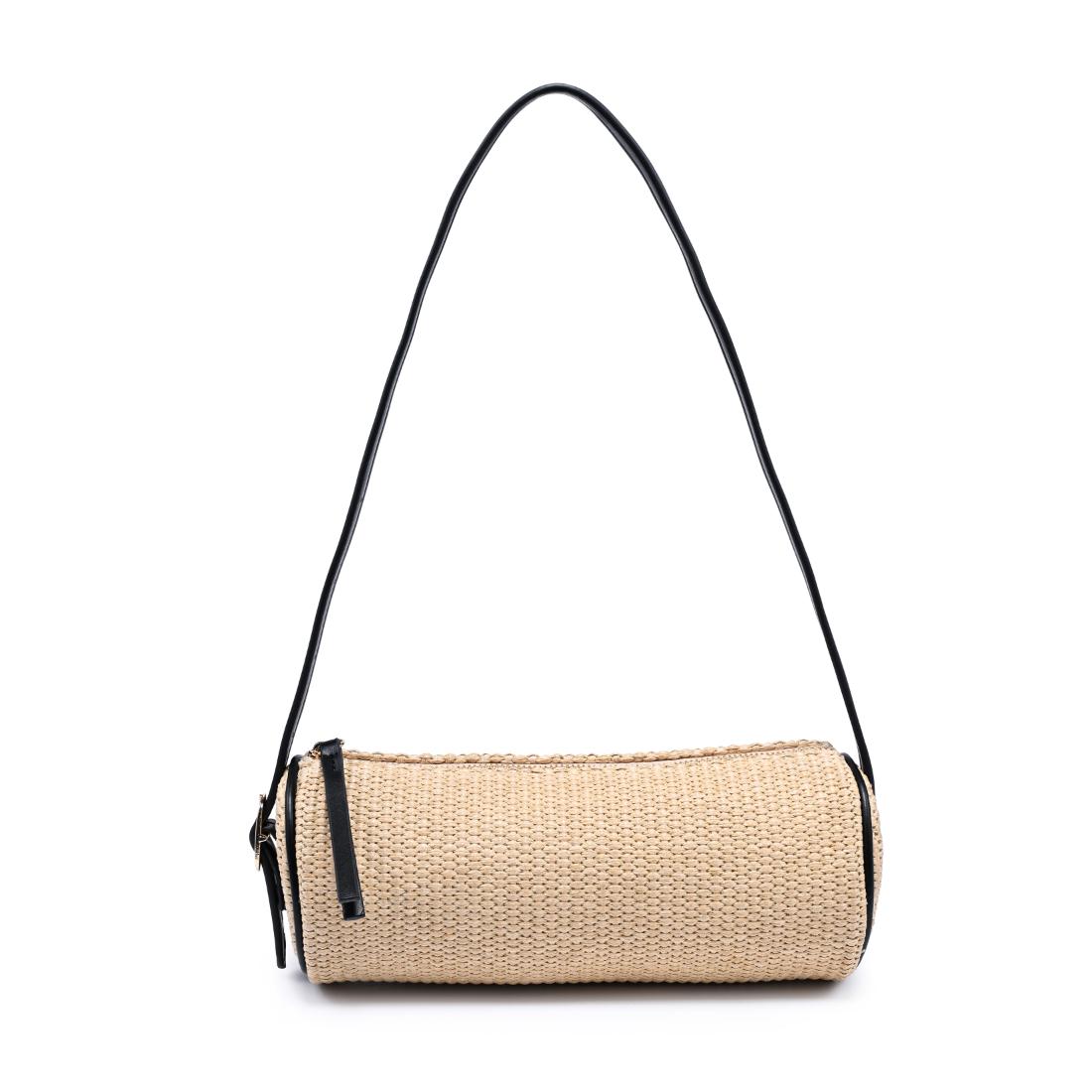 Woman wearing Natural Moda Luxe Mila - Straw Shoulder Bag 842017140696 View 5 | Natural