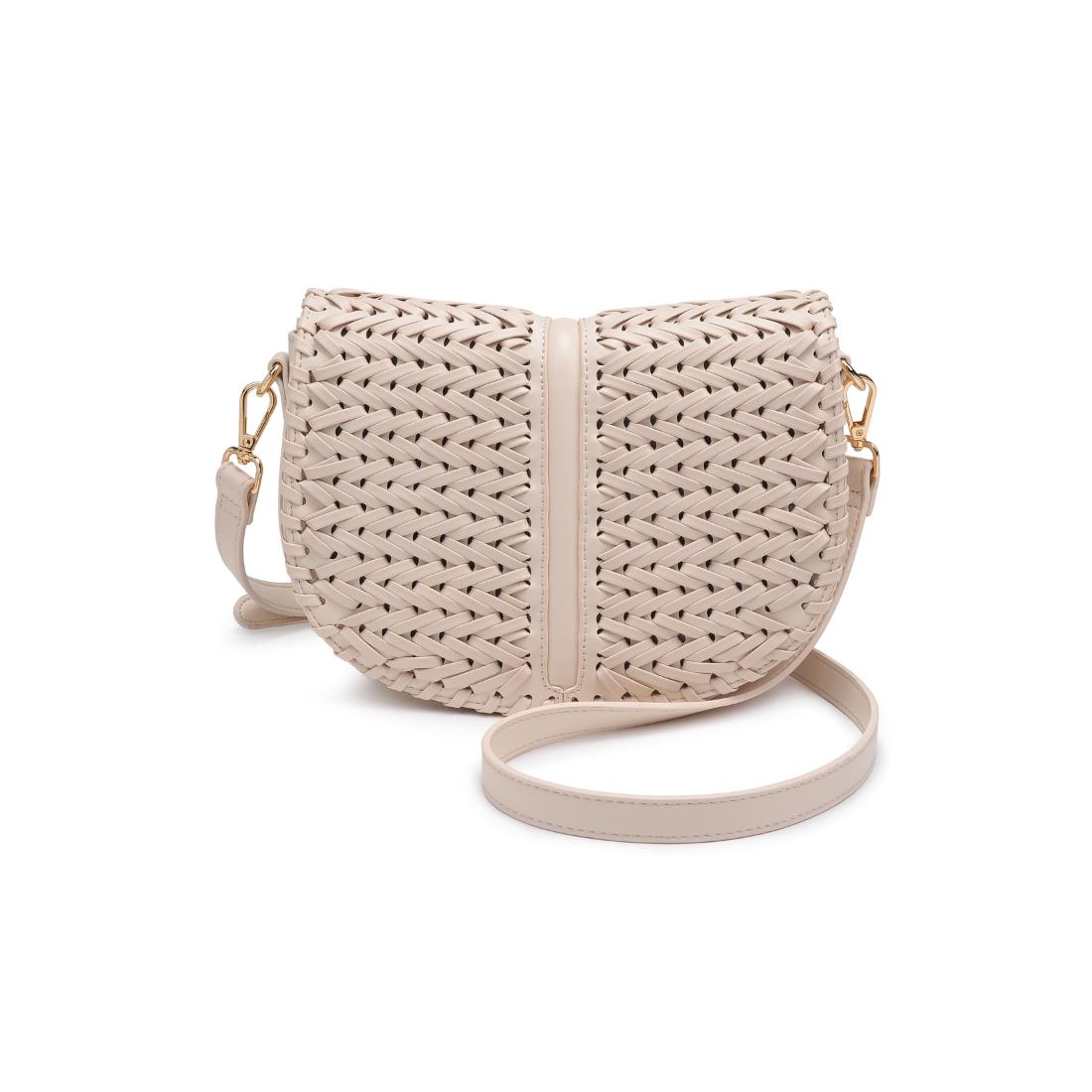 Woman wearing Oatmilk Moda Luxe Cecillia Crossbody 842017137696 View 5 | Oatmilk