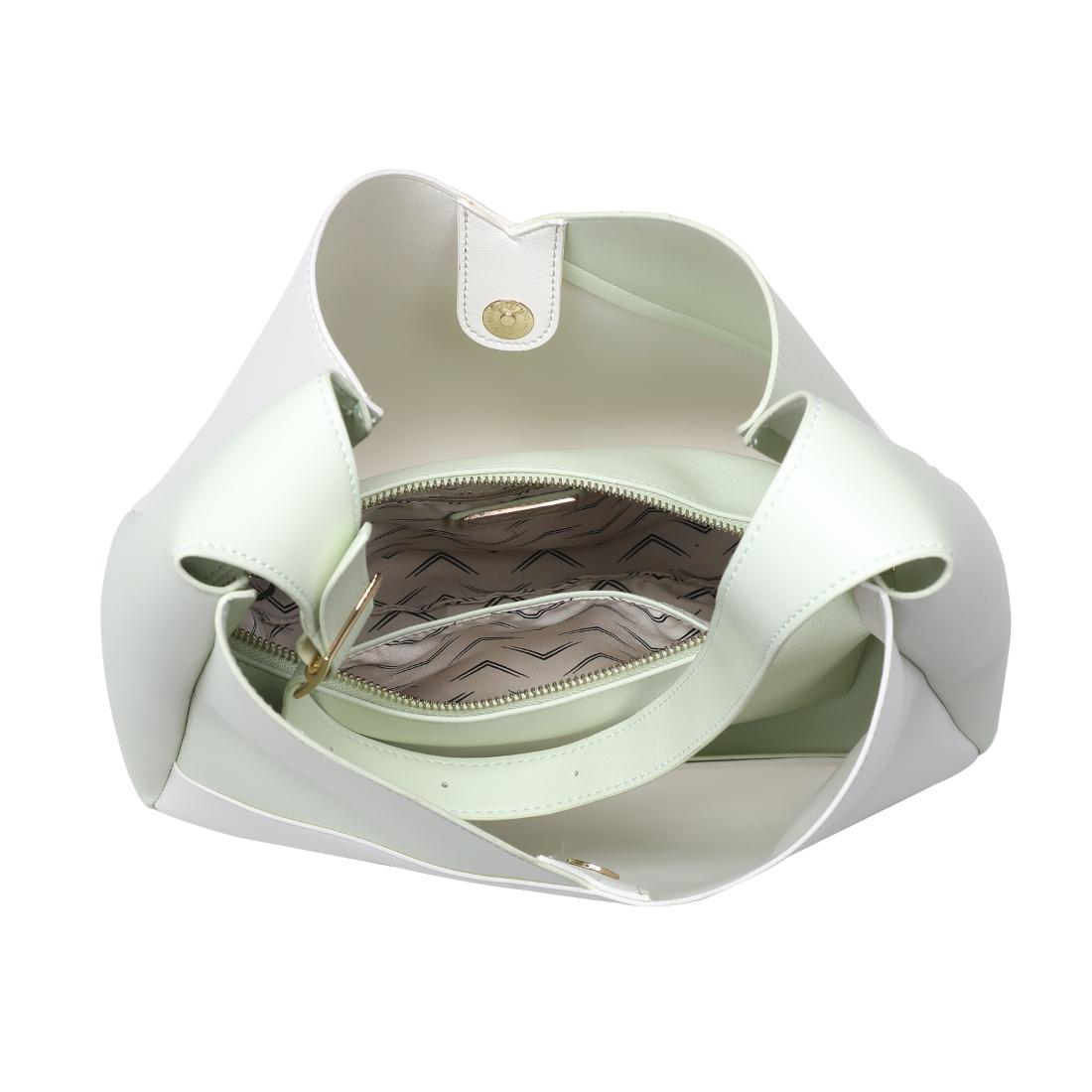 Woman wearing Ivory Pistachio Moda Luxe Frankie Hobo 842017138525 View 9 | Ivory Pistachio