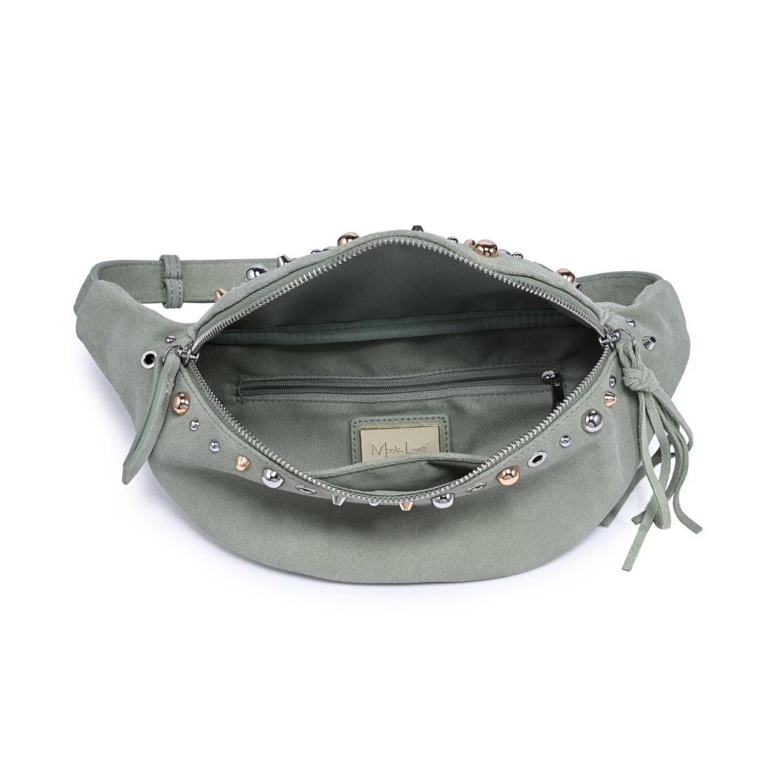 Woman wearing Sage Moda Luxe Star Belt Bag 842017140610 View 9 | Sage