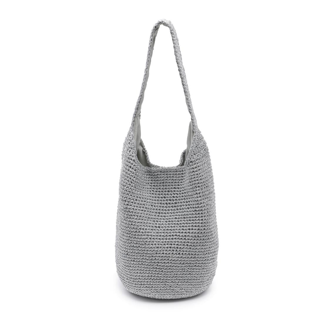 Woman wearing Silver Moda Luxe Starla Tote 842017141150 View 5 | Silver