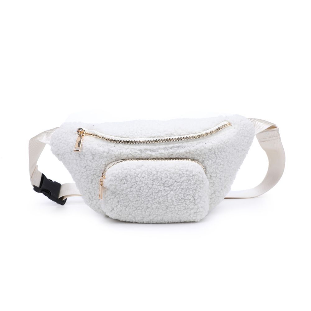 Woman wearing Ivory Moda Luxe Orson Belt Bag 842017134244 View 5 | Ivory