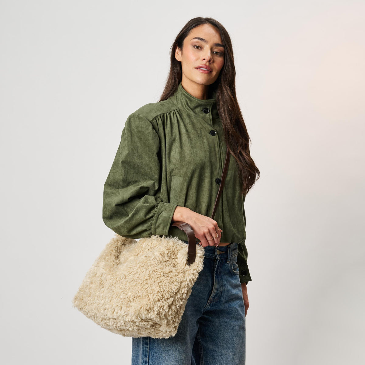 Woman wearing Cream Moda Luxe Lumi Hobo 842017142973 View 1 | Cream