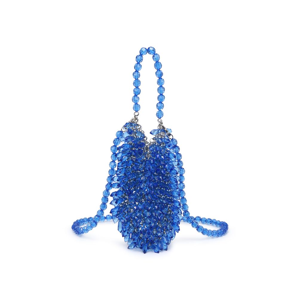 Woman wearing Blue Moda Luxe Mariah Evening Bag 842017133438 View 5 | Blue