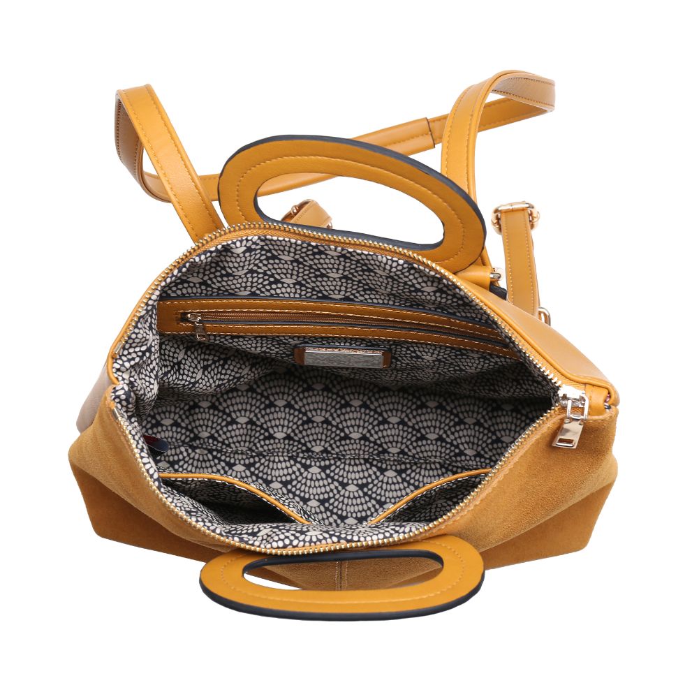 Woman wearing Mustard Moda Luxe Brooklyn Backpack 842017121176 View 9 | Mustard