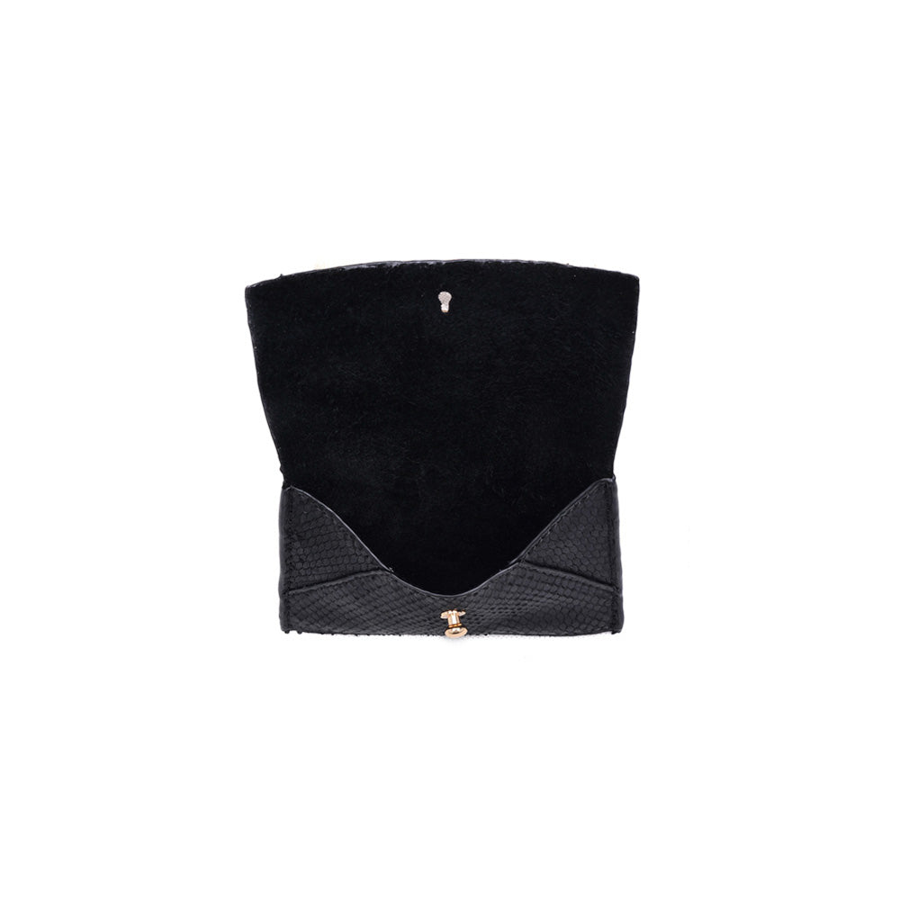 Product Image of Moda Luxe Elle Lizard Card Holder 842017119982 View 4 | Black