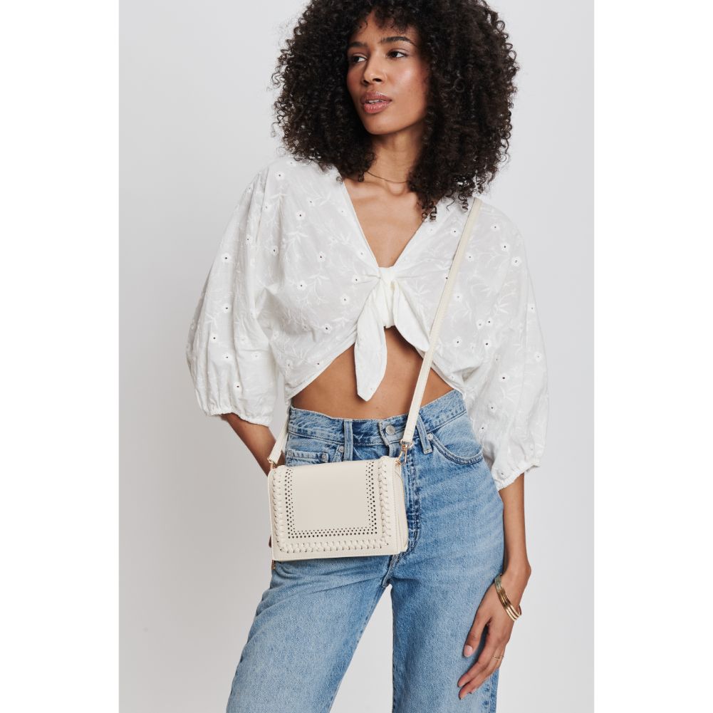 Woman wearing Ivory Moda Luxe Calogero Crossbody 842017132080 View 2 | Ivory
