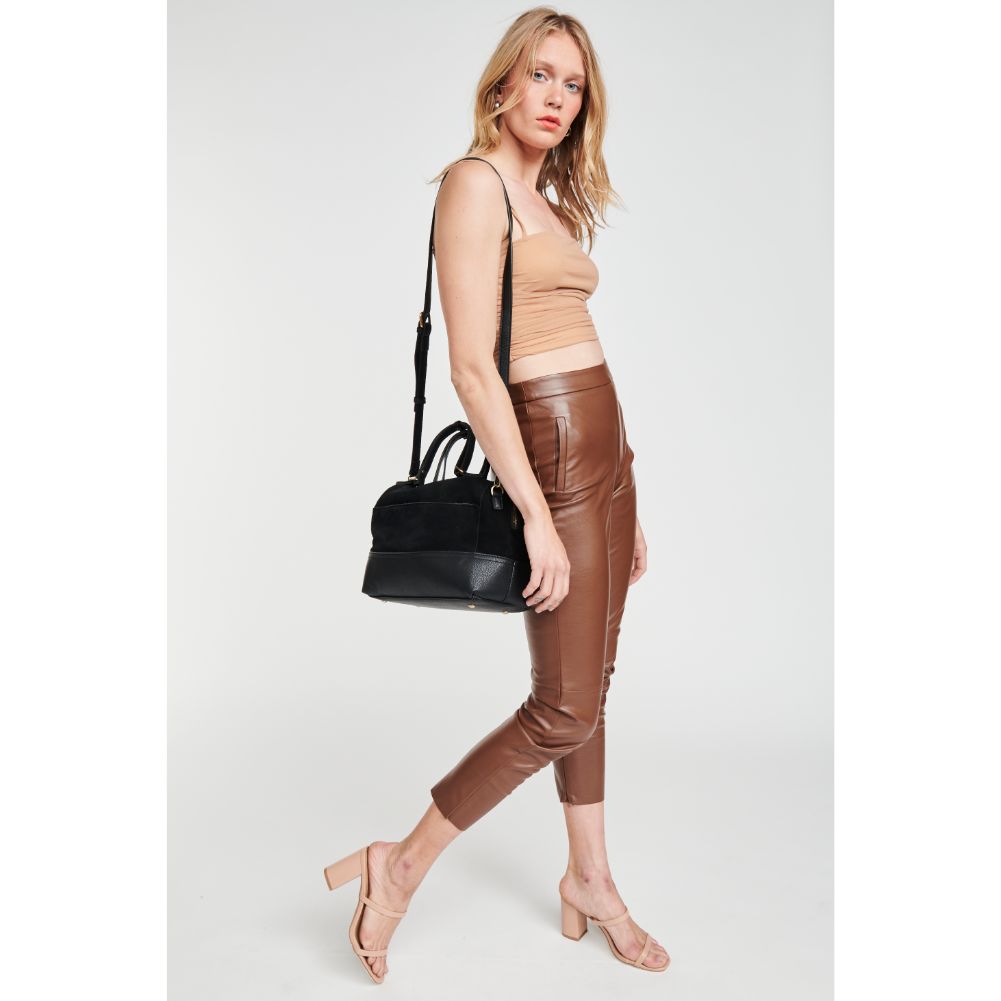 Woman wearing Black Moda Luxe Matilda Satchel 842017118923 View 3 | Black