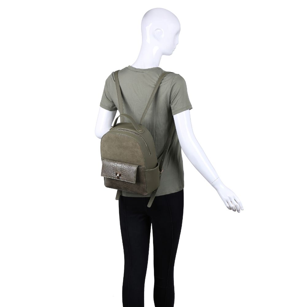 Product Image of Moda Luxe Reilley Backpack 842017121688 View 5 | Olive