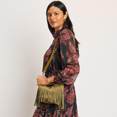 Woman wearing Olive Moda Luxe Faith Crossbody 842017139058 View 1 | Olive