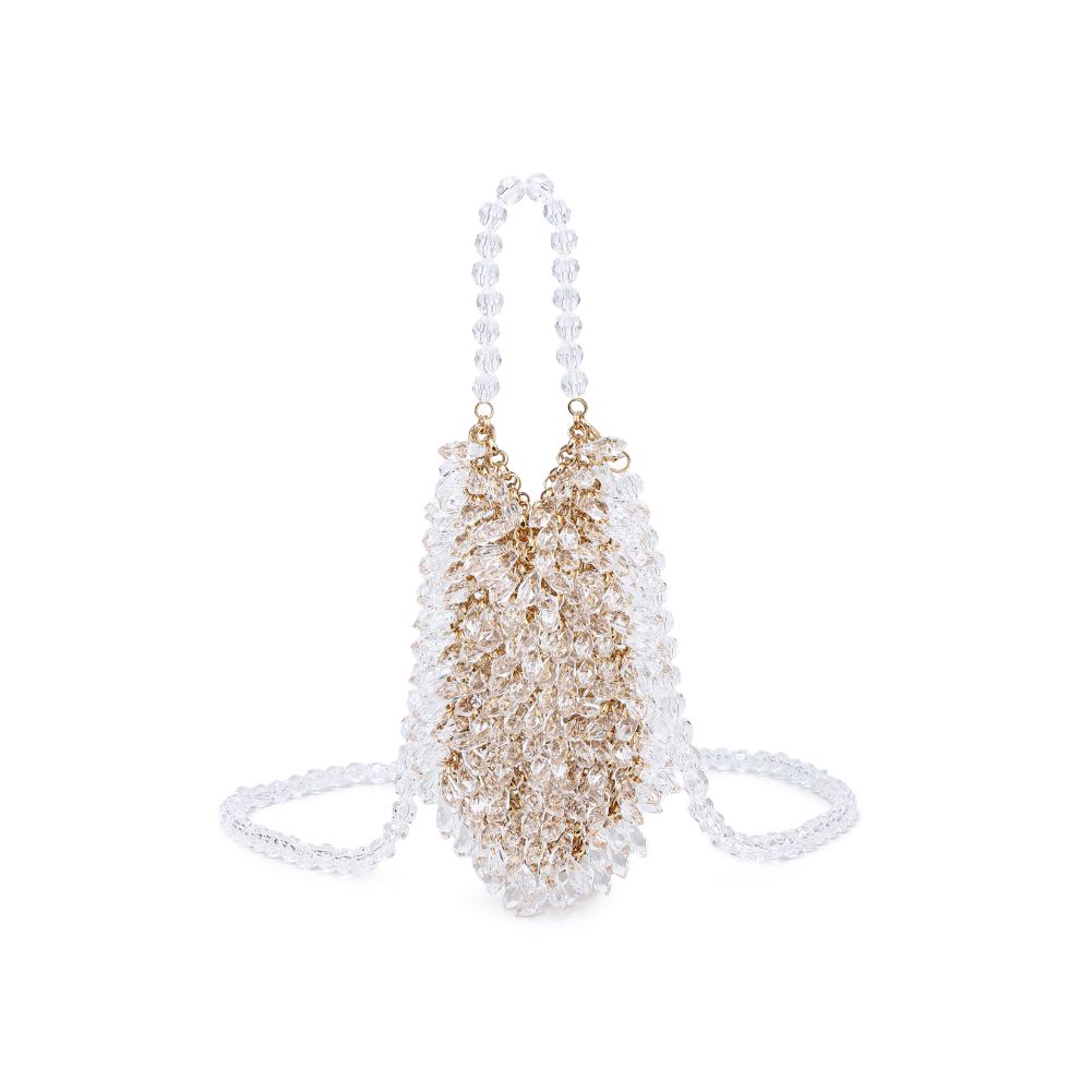 Woman wearing Gold Moda Luxe Mariah Evening Bag 842017133421 View 5 | Gold