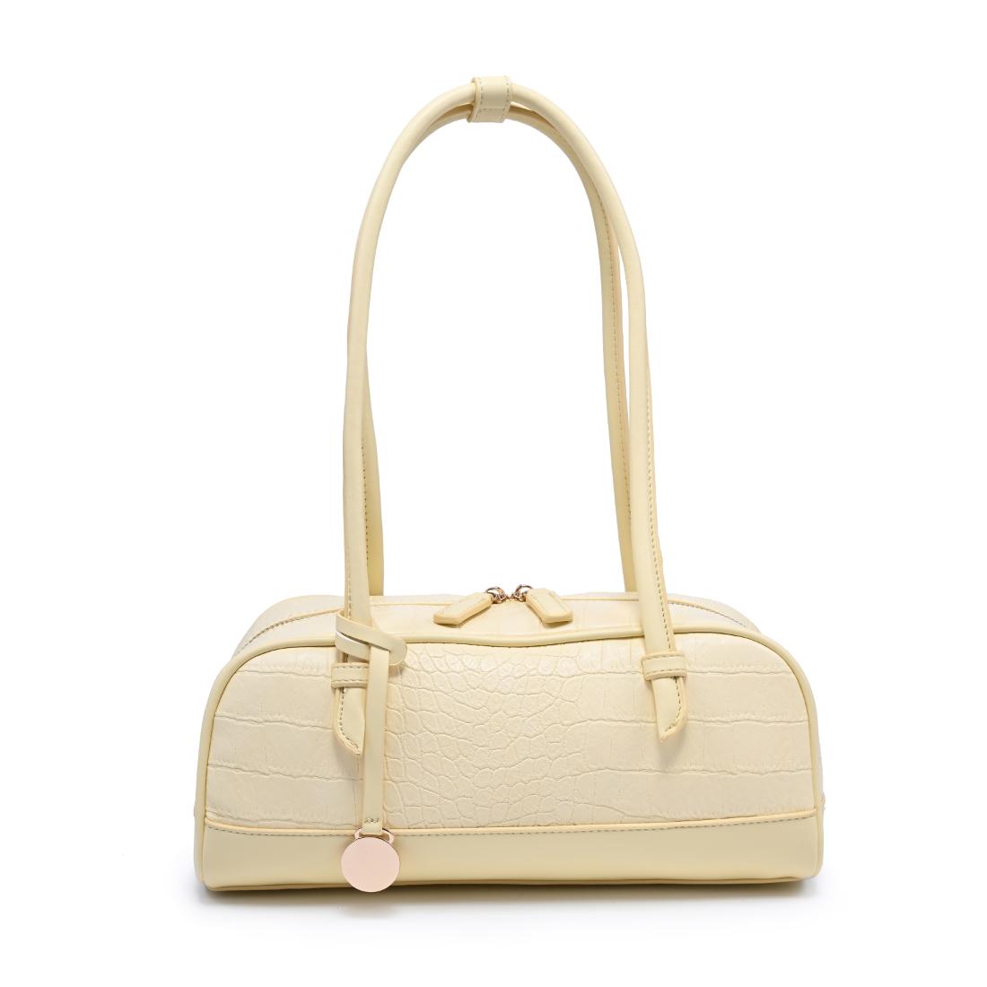 Woman wearing Butter Moda Luxe Paloma - Croco Shoulder Bag 842017140429 View 5 | Butter