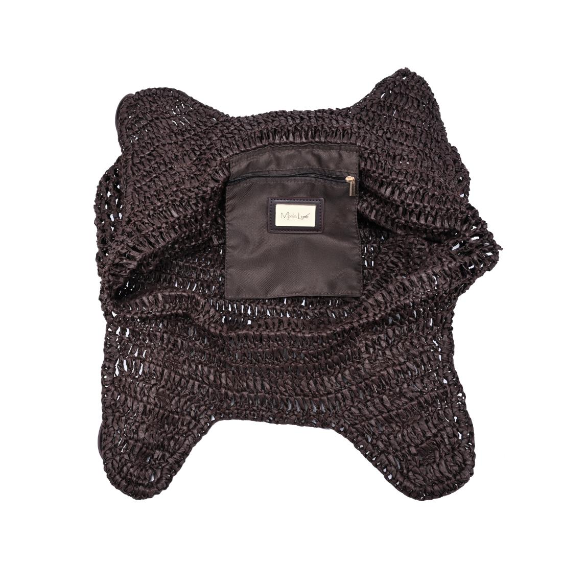 Woman wearing Chocolate Moda Luxe Reina Tote 842017140726 View 9 | Chocolate