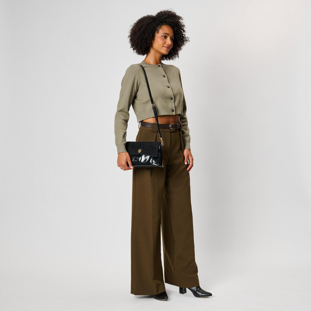 Woman wearing Black Moda Luxe Aly Crossbody 842017143055 View 4 | Black