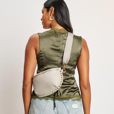 Woman wearing Stone Moda Luxe Gizelle Belt Bag 842017139669 View 1 | Stone