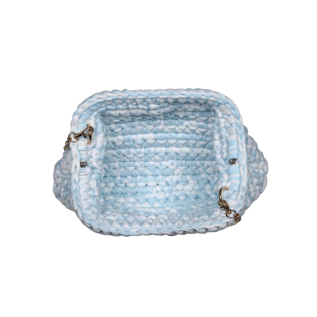 Woman wearing Ice Blue Moda Luxe Raya Clutch 842017138396 View 9 | Ice Blue