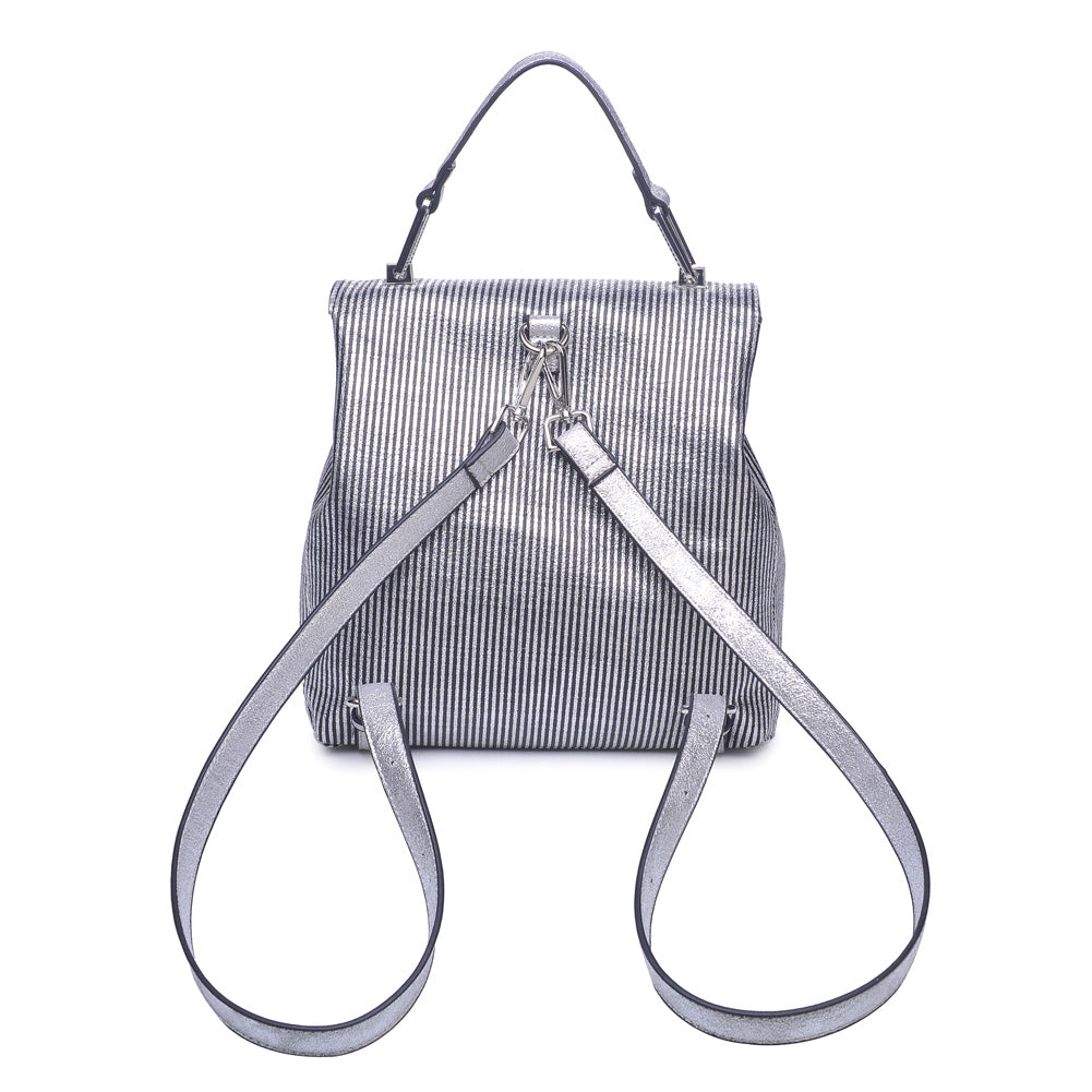 Product Image of Product Image of Moda Luxe Antoinette-Striped Backpack 842017112075 View 3 | Black