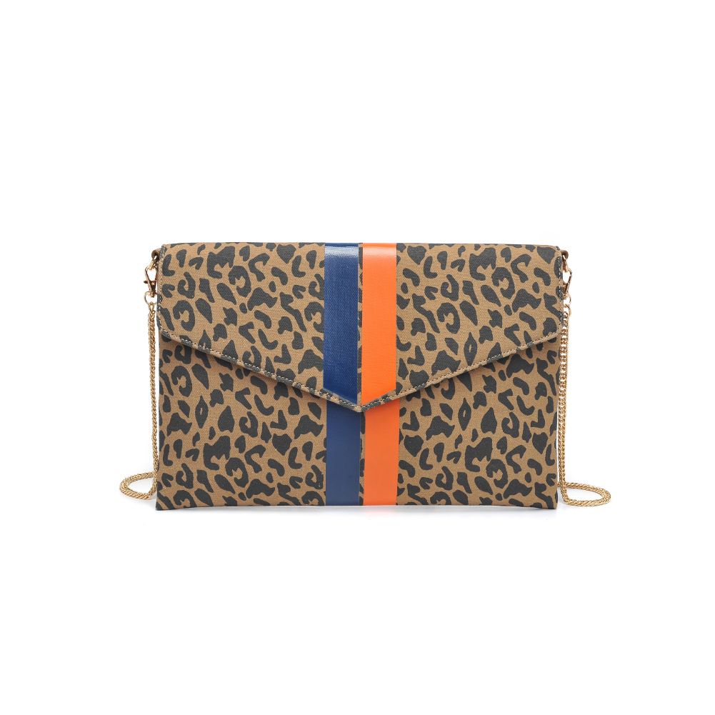 Woman wearing Leopard Moda Luxe Tory Clutch 842017129233 View 5 | Leopard