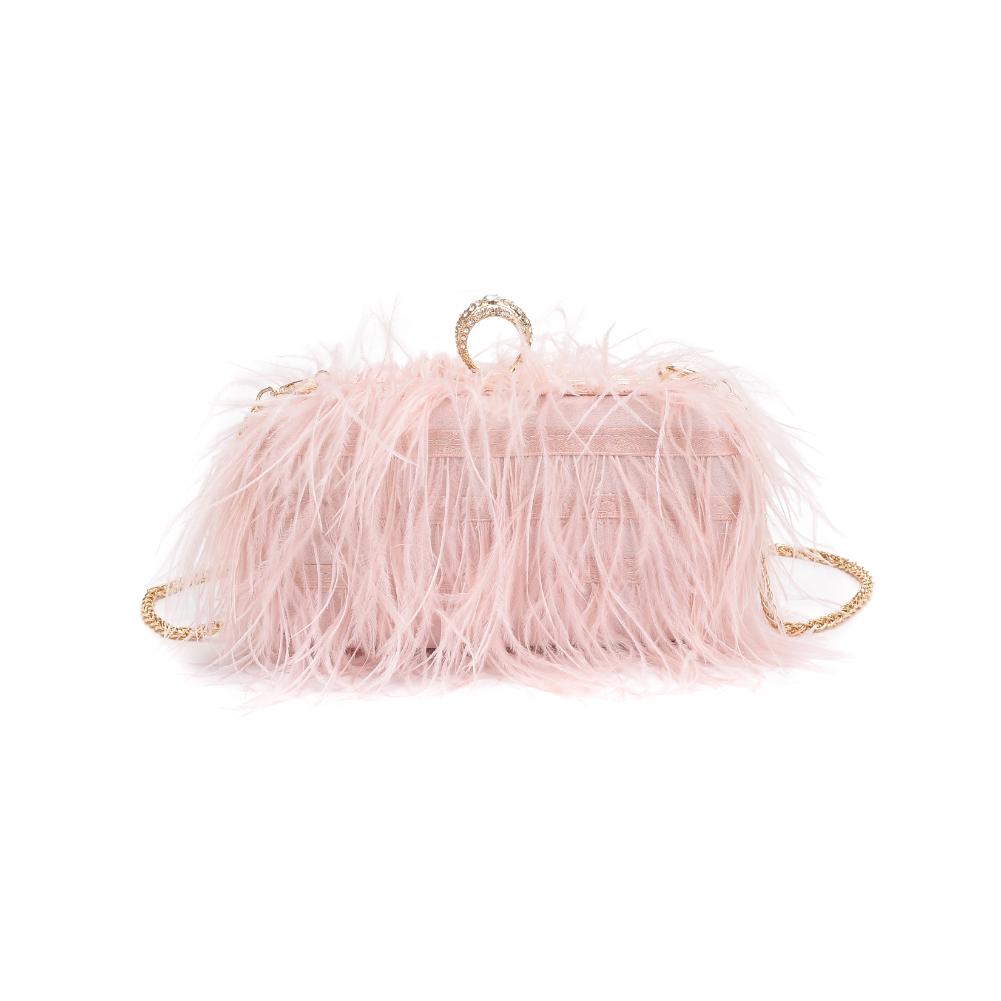 Woman wearing Soft Pink Moda Luxe Harlow Evening Bag 842017131533 View 5 | Soft Pink